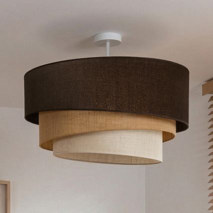 Brilagi - Πλαφονιέρα οροφής TRIO 3xE27/60W/230V Ø 60 cm καφέ/μπεζ/λευκό