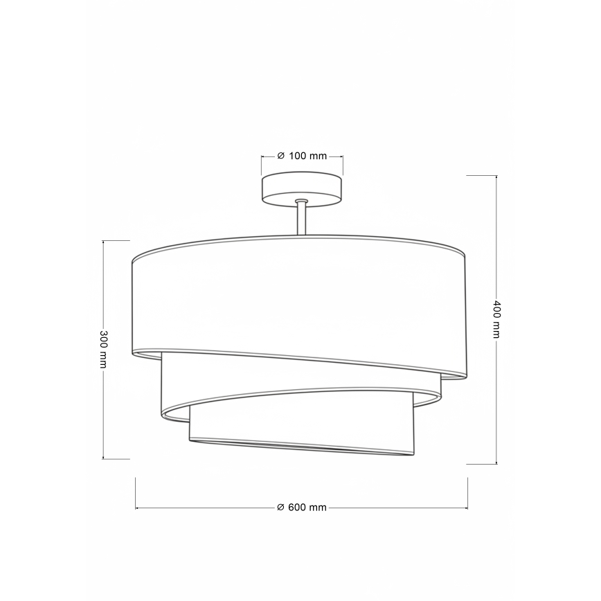 Brilagi - Πλαφονιέρα οροφής TRIO 3xE27/60W/230V Ø 60 cm καφέ/μπεζ/λευκό