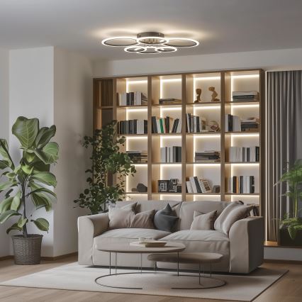 Brilagi -Πλαφονιέρα οροφής ντιμαριζόμενη LED ORBITS LED/85W/230V 3000-6500K μαύρο + τηλεχειριστήριο