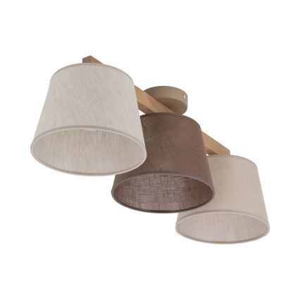 Brilagi - Προσαρτημένο φωτιστικό οροφής LATTE 3xE27/15W/230V πεύκο/μίξη