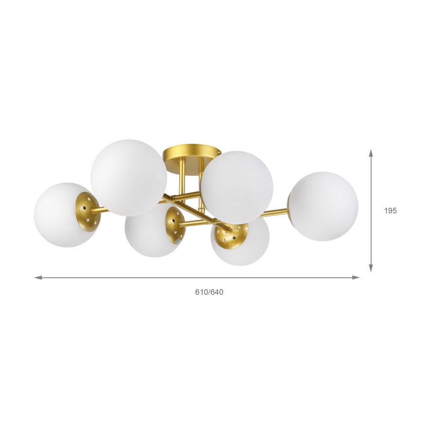 Brilagi - Προσαρτημένο φωτιστικό οροφής MALONY 6xE14/20W/230V χρυσό