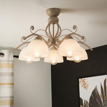 Brilagi - Προσκολλητό φωτιστικό οροφής ANTICO MODERN 5xE27/60W/230V μπεζ