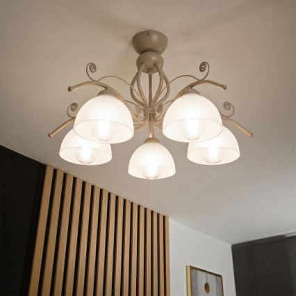 Brilagi - Προσκολλητό φωτιστικό οροφής ANTICO MODERN 5xE27/60W/230V μπεζ