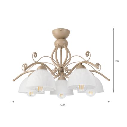 Brilagi - Προσκολλητό φωτιστικό οροφής ANTICO MODERN 5xE27/60W/230V μπεζ