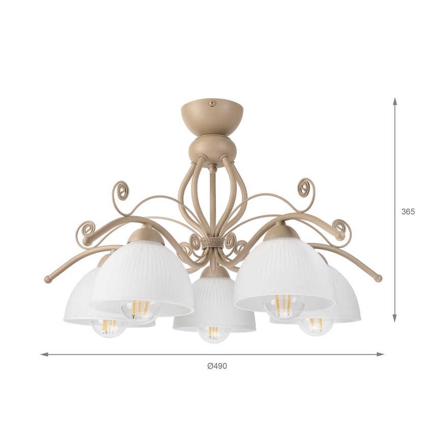 Brilagi - Προσκολλητό φωτιστικό οροφής ANTICO MODERN 5xE27/60W/230V μπεζ