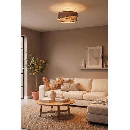 Brilagi - Προσκολλητό φωτιστικό οροφής ARROW 1xE27/60W/230V Ø 45 cm καφέ