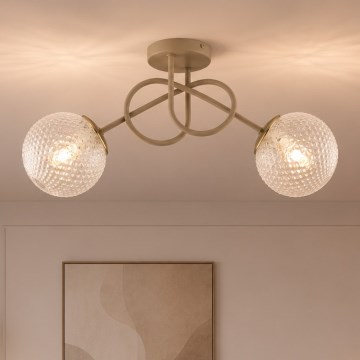 Brilagi - Προσκολλητός πολυέλαιος οροφής STELLA 2xE27/60W/230V μπεζ/χρυσό