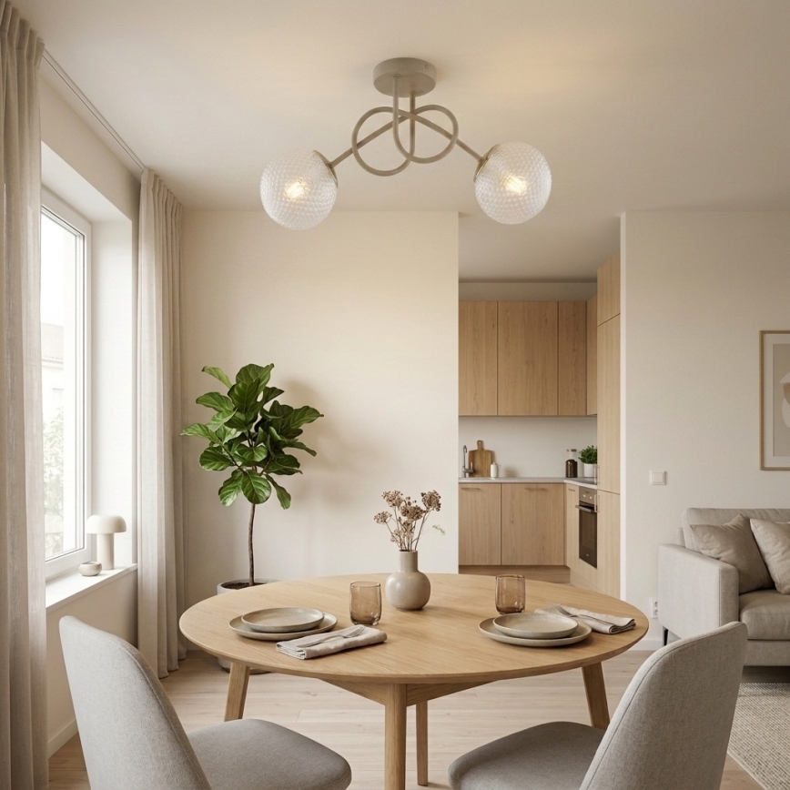 Brilagi - Προσκολλητός πολυέλαιος οροφής STELLA 2xE27/60W/230V μπεζ/χρυσό