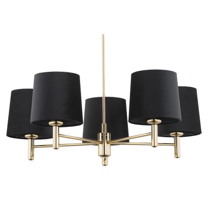 Brilagi - Πολύφωτο σε ράβδο MONTE 5xE27/15W/230V μαύρο/χρυσό