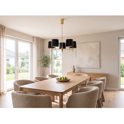 Brilagi - Πολύφωτο σε ράβδο MONTE 5xE27/60W/230V μαύρο/χρυσό