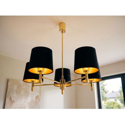 Brilagi - Πολύφωτο σε ράβδο MONTE 5xE27/60W/230V μαύρο/χρυσό