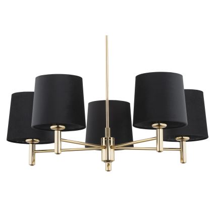 Brilagi - Πολύφωτο σε ράβδο MONTE 5xE27/60W/230V μαύρο/χρυσό