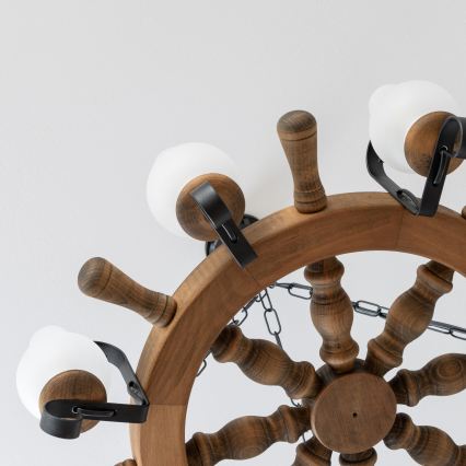 Brilagi - Πολύφωτο με αλυσίδα TIMONA 8xE14/40W/230V, διάμ. 70 cm, οξιά