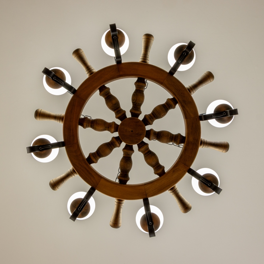 Brilagi - Πολύφωτο με αλυσίδα TIMONA 8xE14/40W/230V, διάμ. 70 cm, οξιά