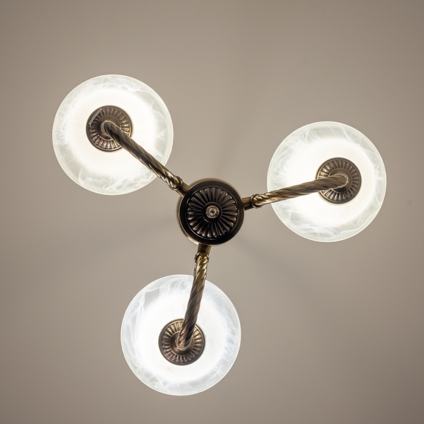 BRILAGI - Πολυέλαιος CLASSIC με αλυσίδα 3xE14/10W/230V από ορείχαλκο