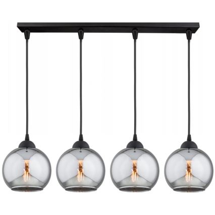 Brilagi - Πολυέλαιος σε καλώδιο DIOR 4xE27/60W/230V μαύρο/καπνιστό γκρι