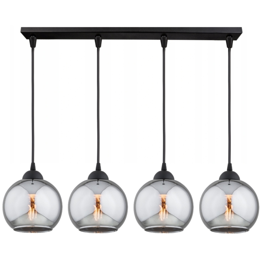 Brilagi - Πολυέλαιος σε καλώδιο DIOR 4xE27/60W/230V μαύρο/καπνιστό γκρι