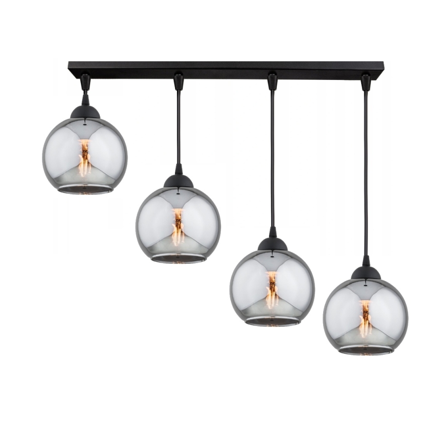 Brilagi - Πολυέλαιος σε καλώδιο DIOR 4xE27/60W/230V μαύρο/καπνιστό γκρι