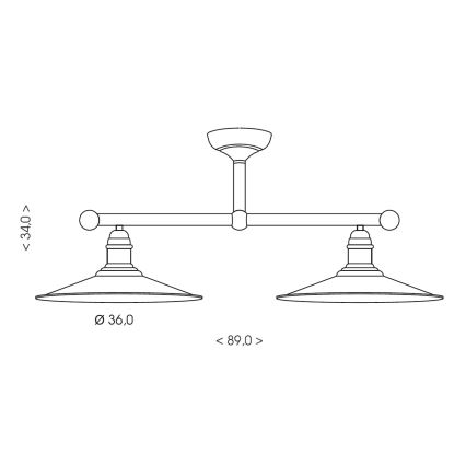 Brilagi - Πολυέλαιος σε ράβδο FORGE 2xE27/60W/230V πατίνα/χρυσό/μαύρο