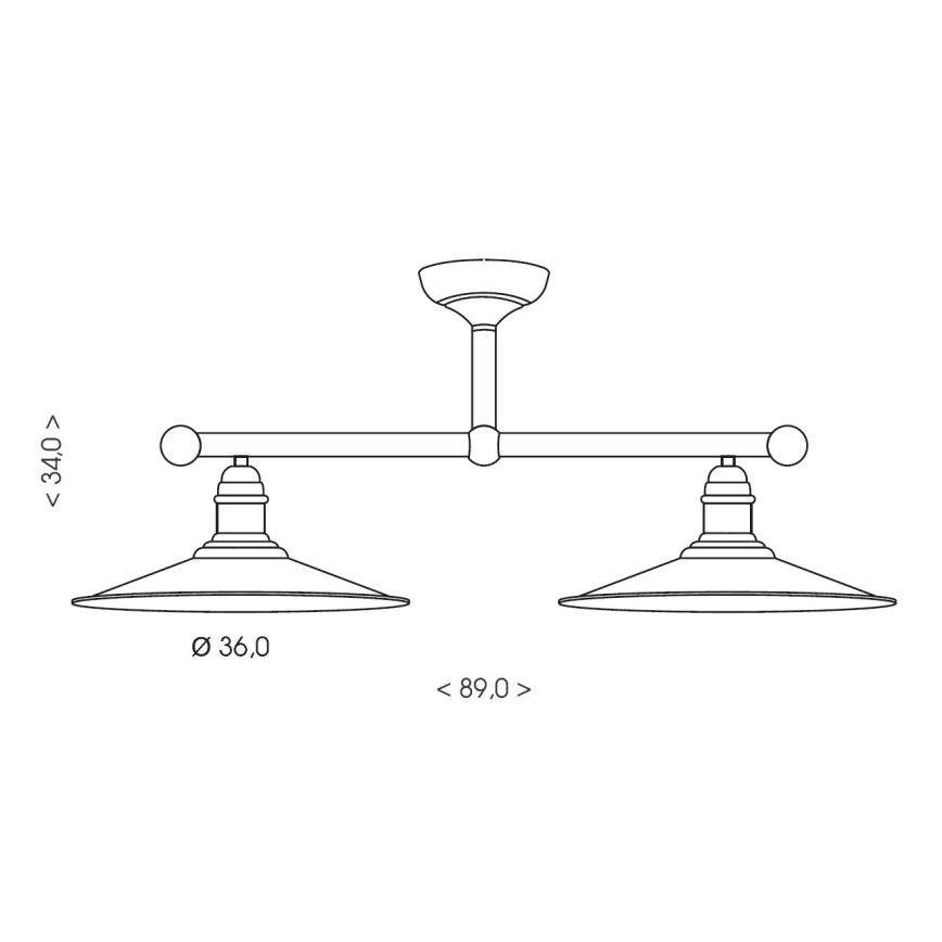 Brilagi - Πολυέλαιος σε ράβδο FORGE 2xE27/60W/230V πατίνα/χρυσό/μαύρο