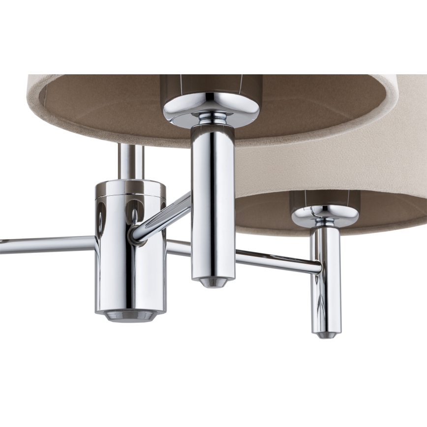 BRILAGI - Πολυέλαιος σε ράβδο MONTE 3xE27/60W/230V μπεζ/γυαλιστερό χρώμιο