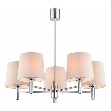 Brilagi - Πολυέλαιος σε ράβδο MONTE 5xE27/60W/230V μπεζ/γυαλιστερό χρώμιο