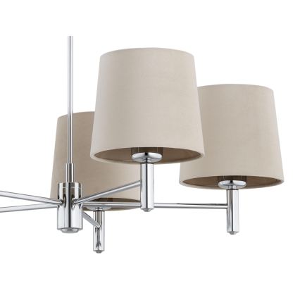 Brilagi - Πολυέλαιος σε ράβδο MONTE 5xE27/60W/230V μπεζ/γυαλιστερό χρώμιο