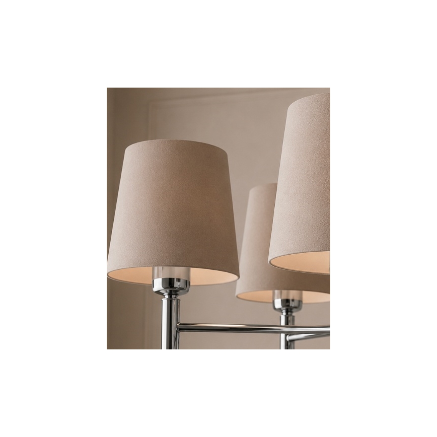 Brilagi - Πολυέλαιος σε ράβδο MONTE 5xE27/60W/230V μπεζ/γυαλιστερό χρώμιο