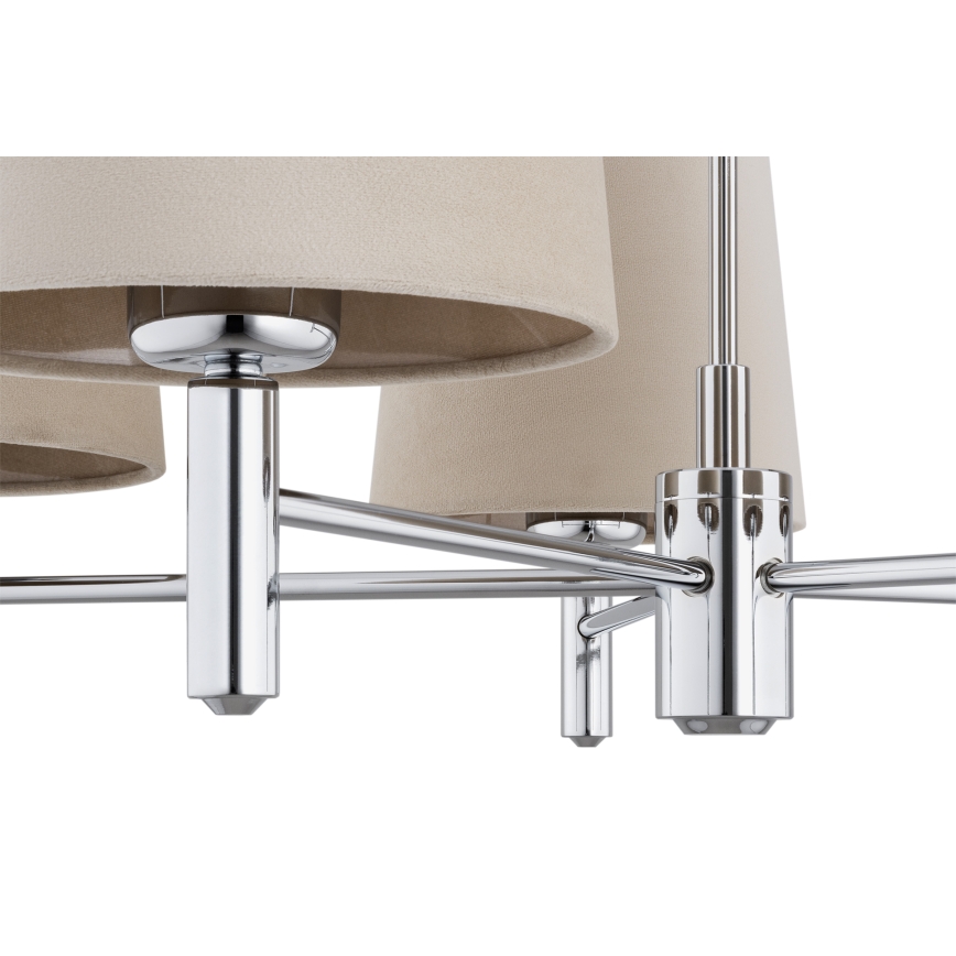 Brilagi - Πολυέλαιος σε ράβδο MONTE 5xE27/60W/230V μπεζ/γυαλιστερό χρώμιο