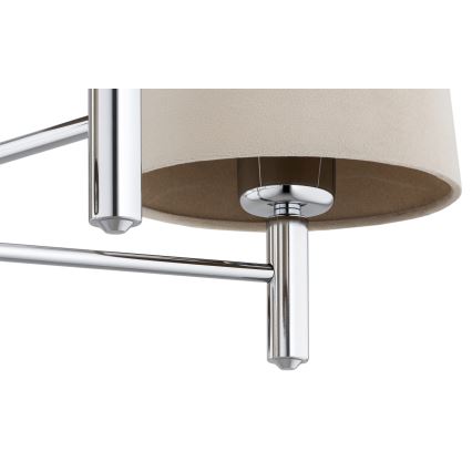 Brilagi - Πολυέλαιος σε ράβδο MONTE 5xE27/60W/230V μπεζ/γυαλιστερό χρώμιο