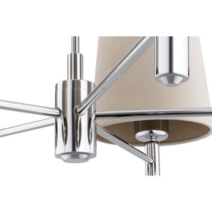 Brilagi - Πολυέλαιος σε ράβδο MONTE 5xE27/60W/230V μπεζ/γυαλιστερό χρώμιο