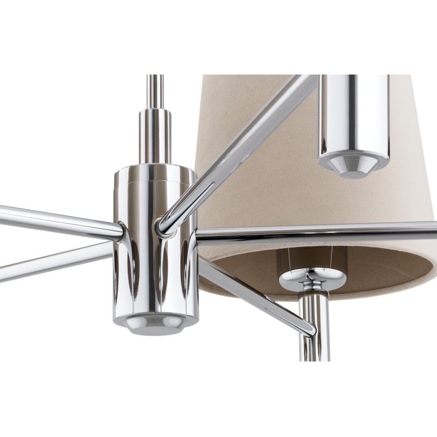 Brilagi - Πολυέλαιος σε ράβδο MONTE 5xE27/60W/230V μπεζ/γυαλιστερό χρώμιο