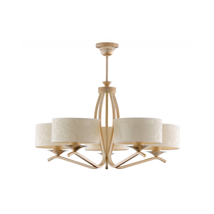 Brilagi - Πολυέλαιος σε ράβδο SAPHIRE 5xE27/15W/230V Ø 66 cm κρεμ/χρυσό/πατίνα