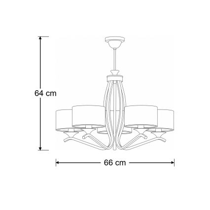 Brilagi - Πολυέλαιος σε ράβδο SAPHIRE 5xE27/15W/230V Ø 66 cm κρεμ/χρυσό/πατίνα