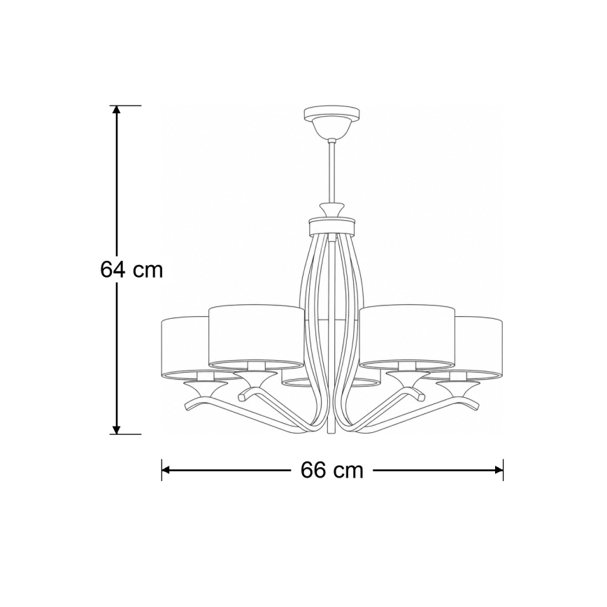 Brilagi - Πολυέλαιος σε ράβδο SAPHIRE 5xE27/15W/230V Ø 66 cm κρεμ/χρυσό/πατίνα