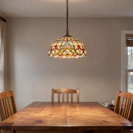 Brilagi - Πολυέλαιος Tiffany βιτρώ με αλυσίδα MIRABELLA 1xE27/60W/230V διάμετρος 40 εκ.