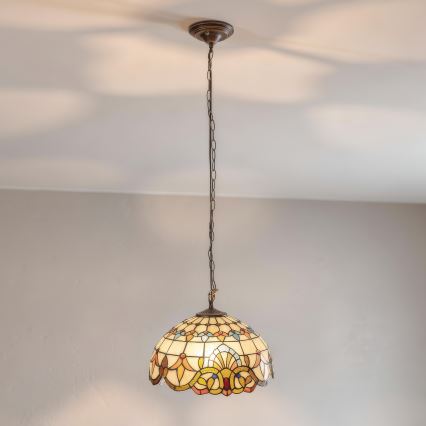 Brilagi - Πολυέλαιος Tiffany βιτρώ με αλυσίδα MIRABELLA 1xE27/60W/230V διάμετρος 40 εκ.