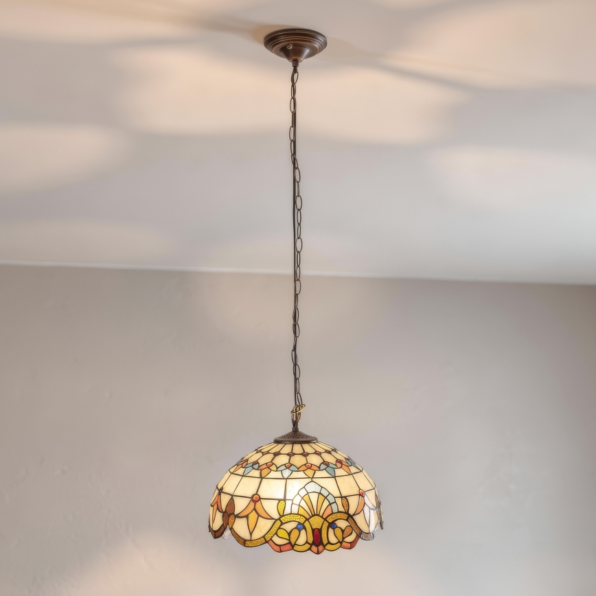Brilagi - Πολυέλαιος Tiffany βιτρώ με αλυσίδα MIRABELLA 1xE27/60W/230V διάμετρος 40 εκ.