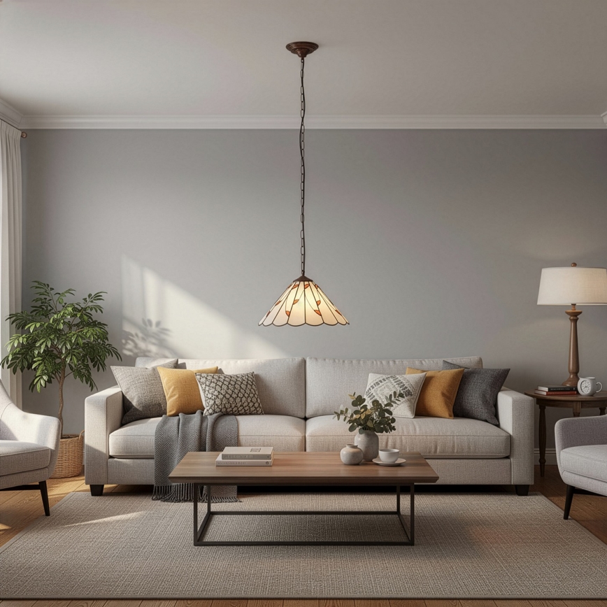 Brilagi - Πολυέλαιος Tiffany με βιτρώ σε αλυσίδα FOLIA 1xE27/60W/230V Ø 40 cm