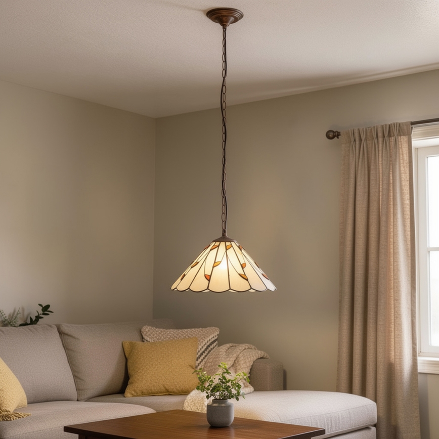 Brilagi - Πολυέλαιος Tiffany με βιτρώ σε αλυσίδα FOLIA 1xE27/60W/230V Ø 40 cm