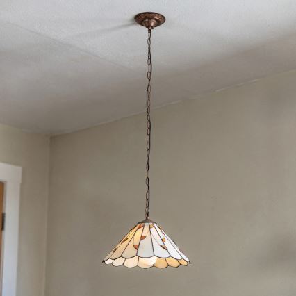 Brilagi - Πολυέλαιος Tiffany με βιτρώ σε αλυσίδα FOLIA 1xE27/60W/230V Ø 40 cm