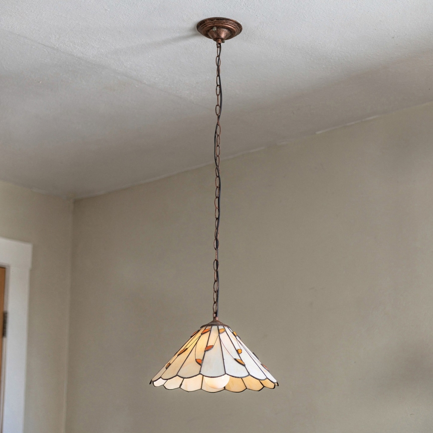 Brilagi - Πολυέλαιος Tiffany με βιτρώ σε αλυσίδα FOLIA 1xE27/60W/230V Ø 40 cm