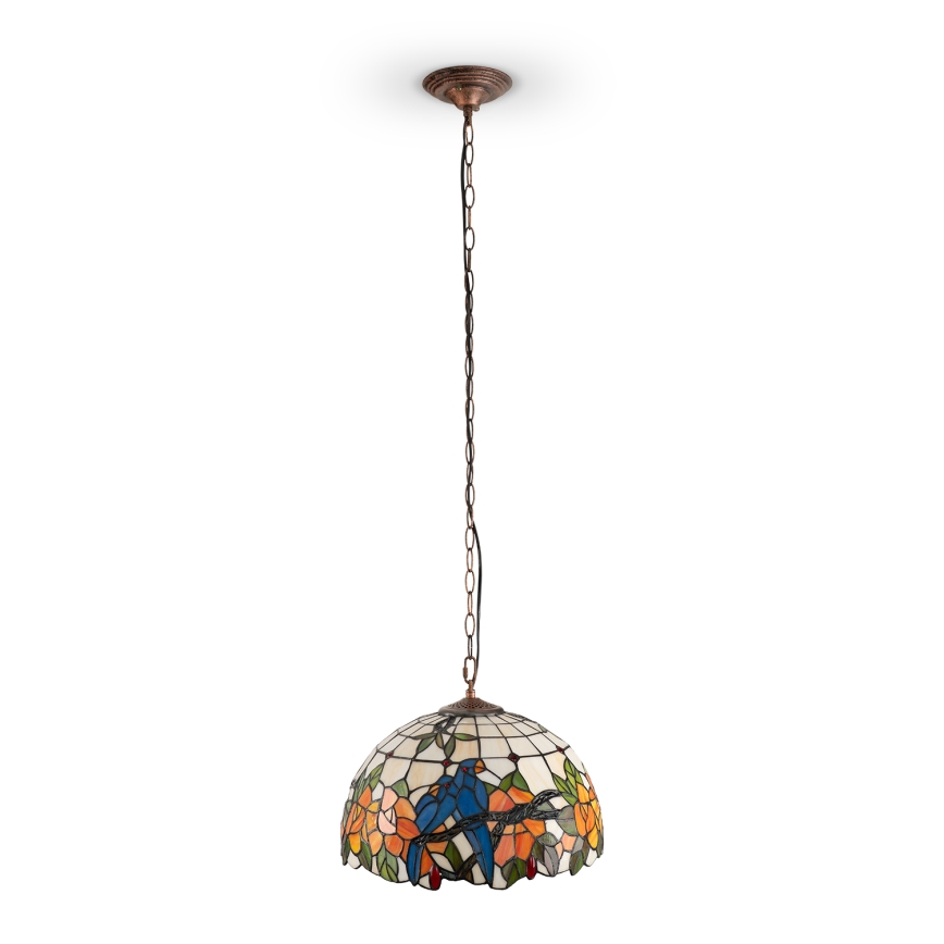 Brilagi - Πολυέλαιος Tiffany με βιτρώ σε αλυσίδα JUNGLE 1xE27/60W/230V Ø 40 εκ.