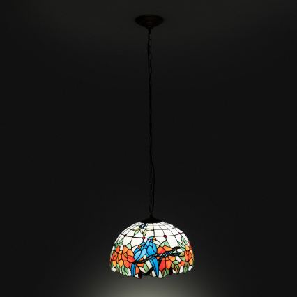 Brilagi - Πολυέλαιος Tiffany με βιτρώ σε αλυσίδα JUNGLE 1xE27/60W/230V Ø 40 εκ.