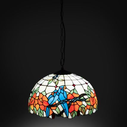 Brilagi - Πολυέλαιος Tiffany με βιτρώ σε αλυσίδα JUNGLE 1xE27/60W/230V Ø 40 εκ.