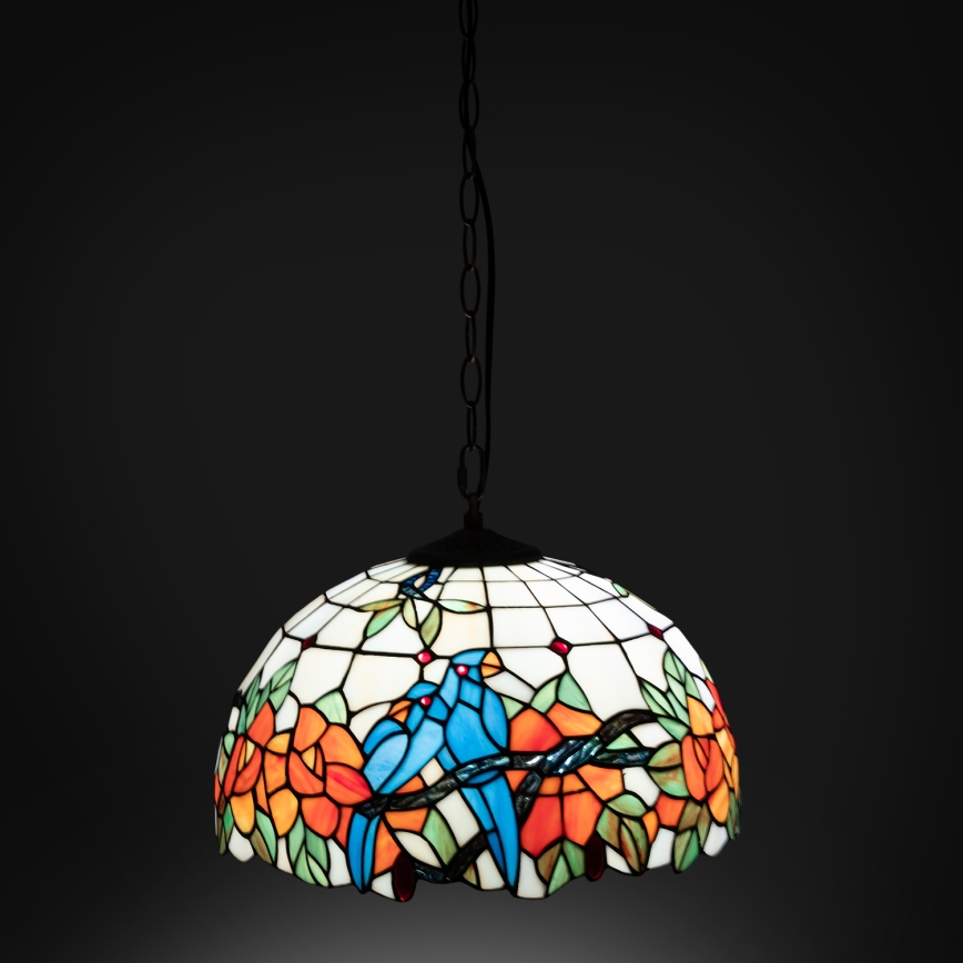 Brilagi - Πολυέλαιος Tiffany με βιτρώ σε αλυσίδα JUNGLE 1xE27/60W/230V Ø 40 εκ.