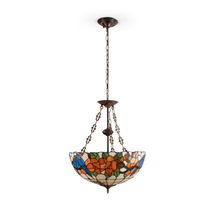 Brilagi - Πολυέλαιος Tiffany με βιτρώ σε αλυσίδα JUNGLE 3xE27/60W/230V Ø 50 cm