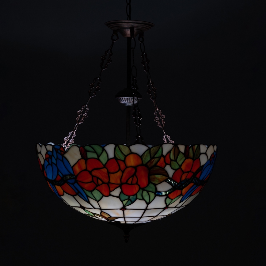 Brilagi - Πολυέλαιος Tiffany με βιτρώ σε αλυσίδα JUNGLE 3xE27/60W/230V Ø 50 cm
