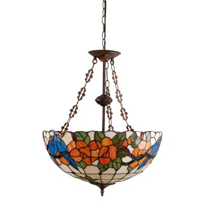 Brilagi - Πολυέλαιος Tiffany με βιτρώ σε αλυσίδα JUNGLE 3xE27/60W/230V Ø 50 cm