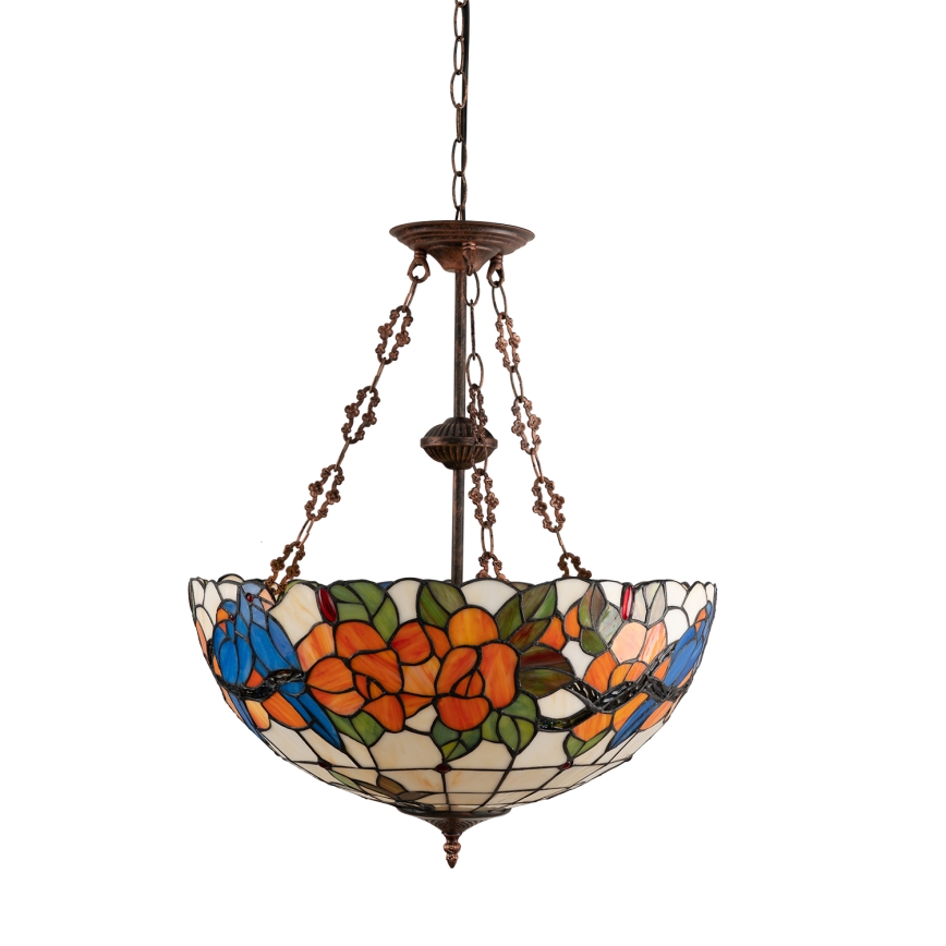 Brilagi - Πολυέλαιος Tiffany με βιτρώ σε αλυσίδα JUNGLE 3xE27/60W/230V Ø 50 cm